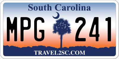 SC license plate MPG241
