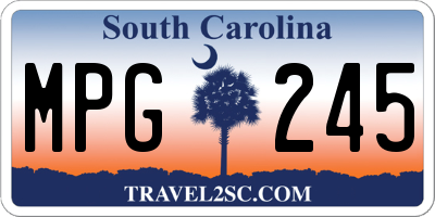 SC license plate MPG245