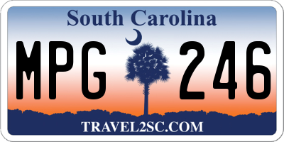 SC license plate MPG246