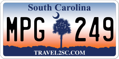 SC license plate MPG249