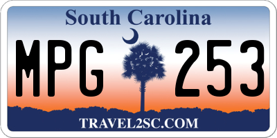 SC license plate MPG253