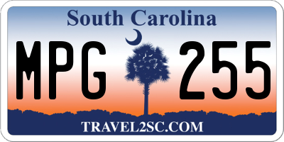 SC license plate MPG255