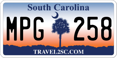 SC license plate MPG258