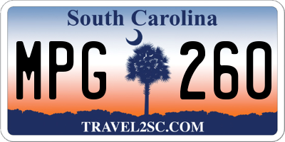 SC license plate MPG260