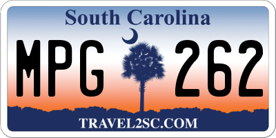 SC license plate MPG262