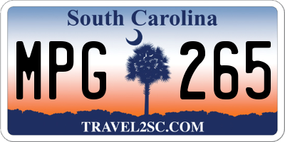 SC license plate MPG265