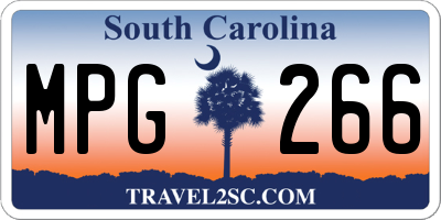 SC license plate MPG266