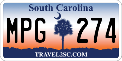 SC license plate MPG274