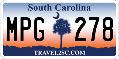 SC license plate MPG278