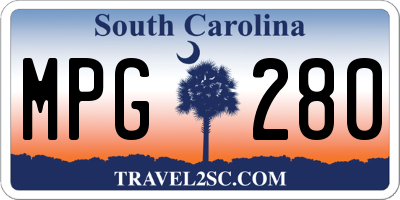 SC license plate MPG280