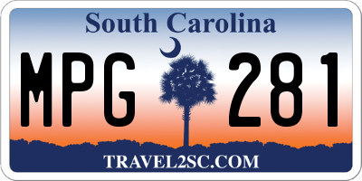SC license plate MPG281