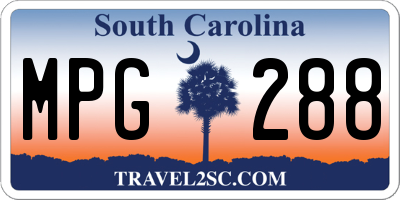 SC license plate MPG288