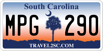 SC license plate MPG290