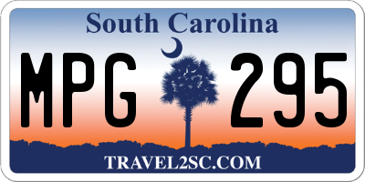 SC license plate MPG295