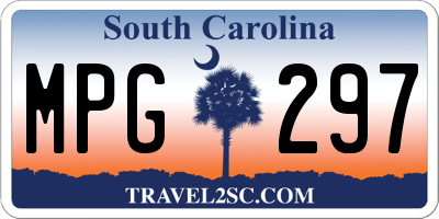 SC license plate MPG297