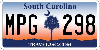 SC license plate MPG298