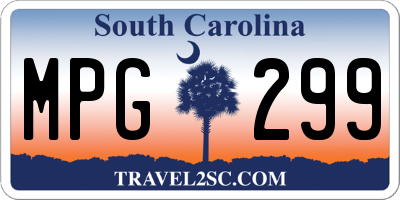 SC license plate MPG299