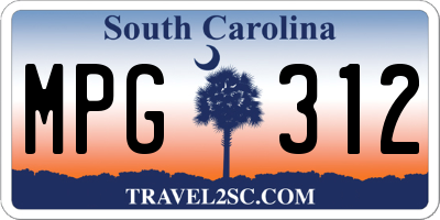 SC license plate MPG312