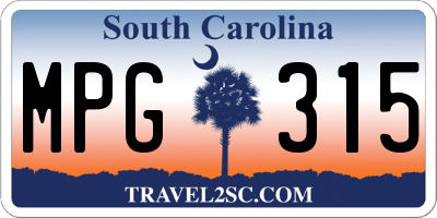 SC license plate MPG315