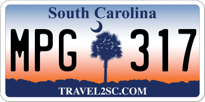SC license plate MPG317
