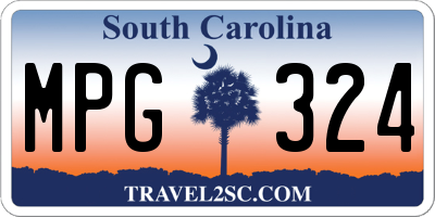 SC license plate MPG324
