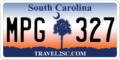 SC license plate MPG327