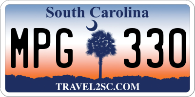SC license plate MPG330