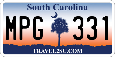 SC license plate MPG331