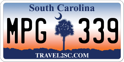 SC license plate MPG339