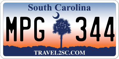 SC license plate MPG344