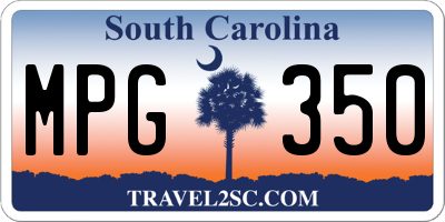 SC license plate MPG350