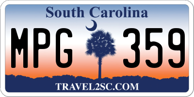 SC license plate MPG359
