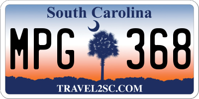 SC license plate MPG368