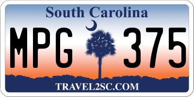 SC license plate MPG375