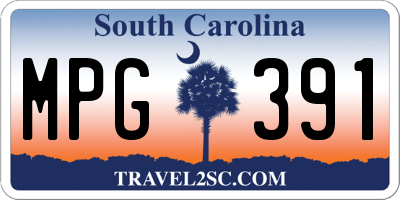 SC license plate MPG391