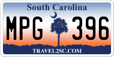 SC license plate MPG396