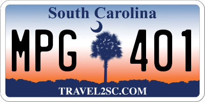 SC license plate MPG401