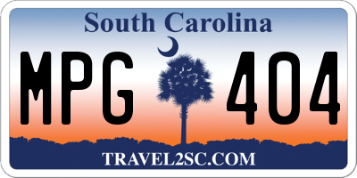 SC license plate MPG404