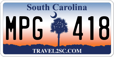 SC license plate MPG418