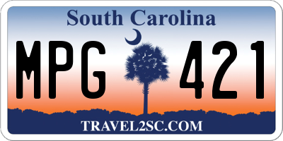 SC license plate MPG421