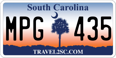 SC license plate MPG435