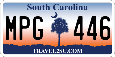 SC license plate MPG446