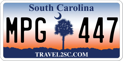 SC license plate MPG447