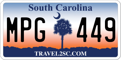 SC license plate MPG449