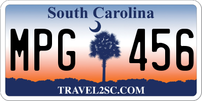 SC license plate MPG456