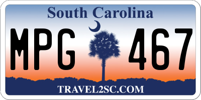 SC license plate MPG467