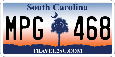 SC license plate MPG468