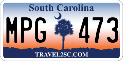 SC license plate MPG473