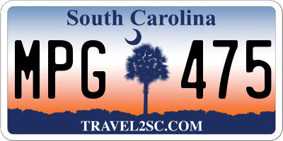 SC license plate MPG475