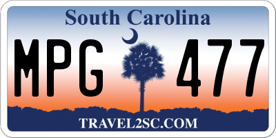 SC license plate MPG477